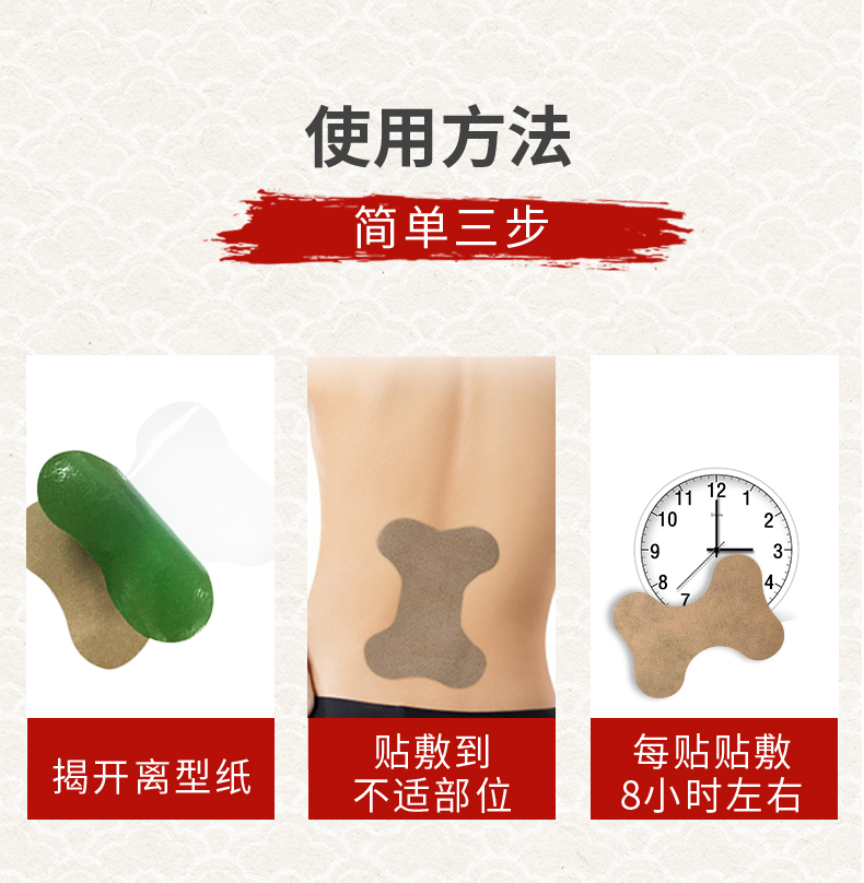 艾草腰椎貼怎么貼，使用說明，艾腰貼的位置圖